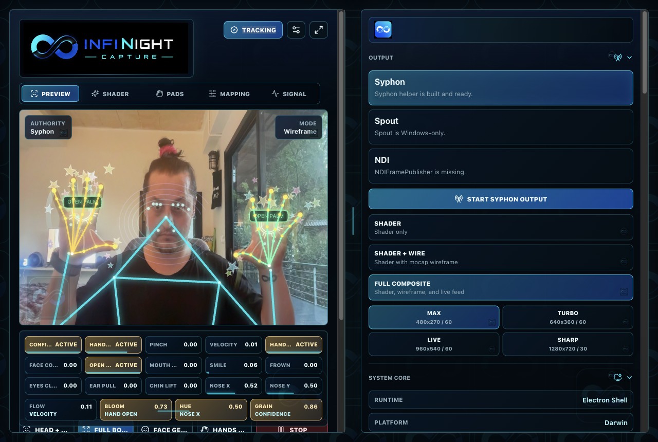 INFINIGHTCapture app with Full Composite output mode selected